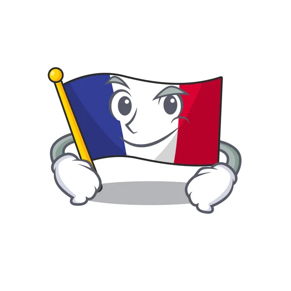 Smirking Flag Franciaország izolált kabalája — Stock Vector