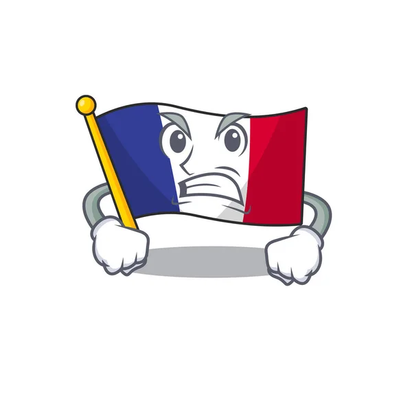 Boze vlag Frankrijk in de cartoon vorm — Stockvector