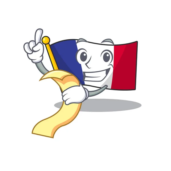 Francia zászlóval a rajzfilm alakzatban — Stock Vector