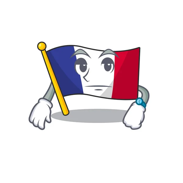Wachten Franse vlag gevouwen in Cartoon lade — Stockvector