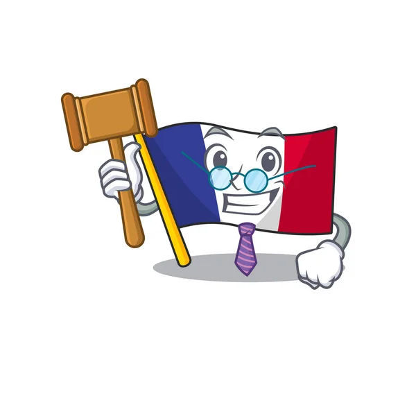 Rechter Franse vlag gevouwen in Cartoon lade — Stockvector