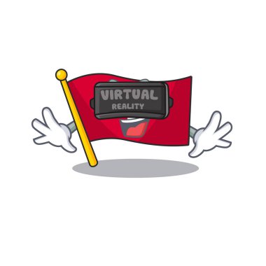 Sanal gerçeklik İsviçre bayrağı karikatür dolap koymak