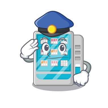 Karikatür polis ilaçları otomat