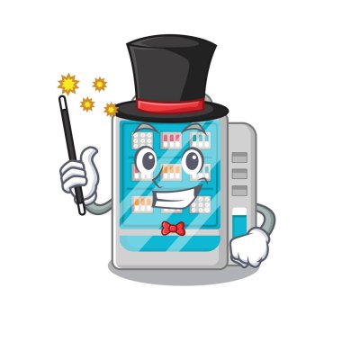 Bir maskot sihirbaz ilaçlar otomat