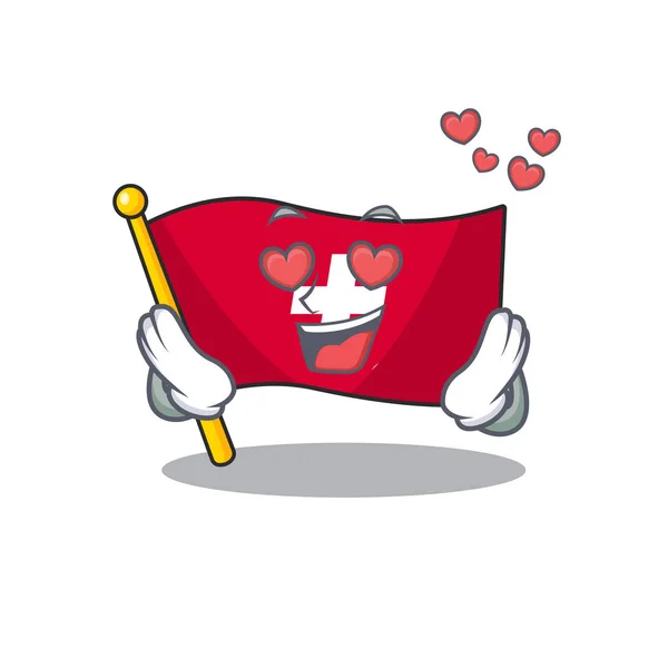 У "коханні" прапор Швейцарії поставив у мультяшному шафі — стоковий вектор