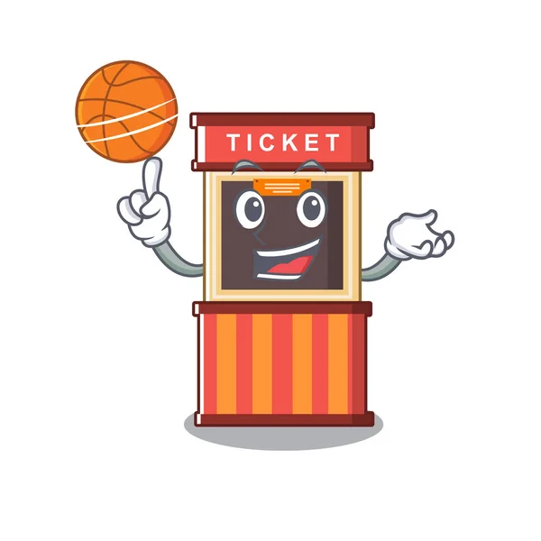 Avec billetterie de basket bord de la table de mascotte — Image vectorielle