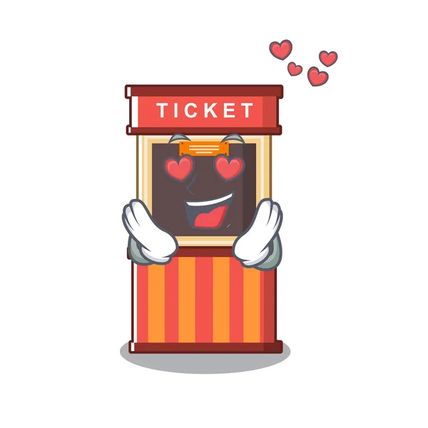 In love ticket booth isolato con il cartone animato — Vettoriale Stock