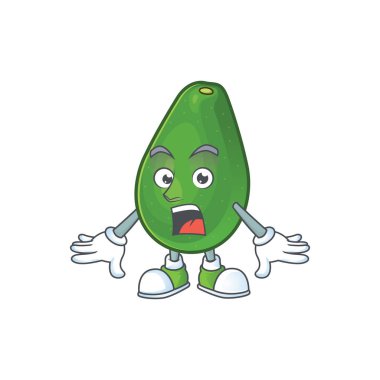 Çizgi film karakteri sürpriz olgun avokado meyve