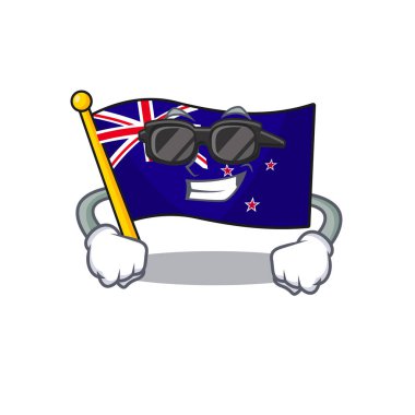Süper serin bayrak yeni zelanda karakter izole