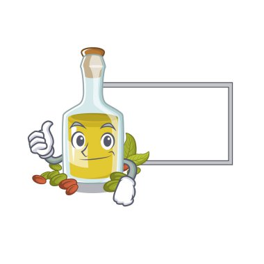 Maskot şekli ile tahta antep fıstığı yağı ile Thumbs up