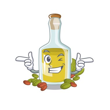 Masalar karikatür ahşap üzerinde Wink antep fıstığı yağı