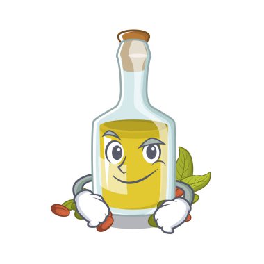 Tablolar karikatür ahşap üzerinde sırıtan antep fıstığı yağı