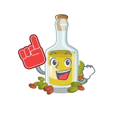 Köpük parmak antep fıstığı yağı karikatür ile izole