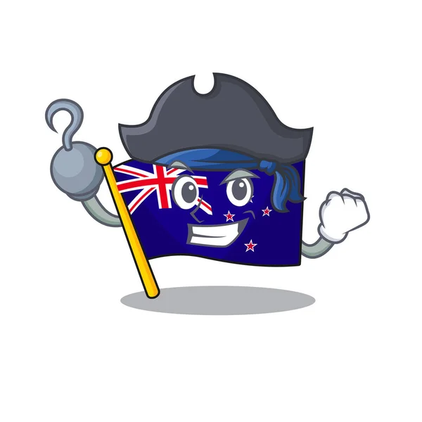 Pirátská vlajka Nového Zélandu na maskot — Stockový vektor