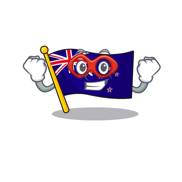 Superhrdina praporek novozélandský samostatný Zéland — Stockový vektor