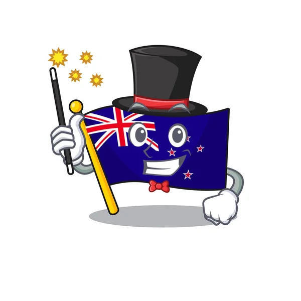 Kouzelník Nový Zéland na kresleném šuplíku — Stockový vektor