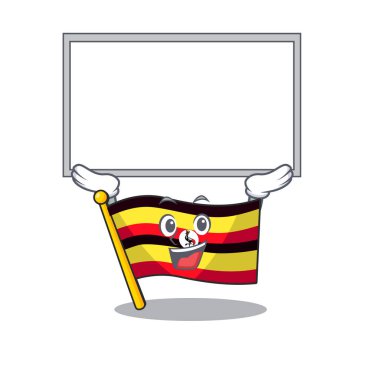 Yukarı tahta bayrak uganda karakter direği uçtu