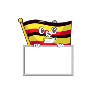 Tahta bayrağı ile sırıtarak uganda karakter direği uçtu