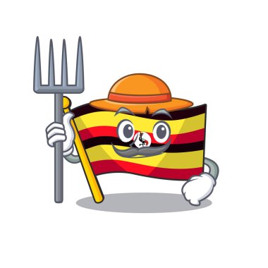 Çiftçi bayrak Uganda karakter direği uçtu