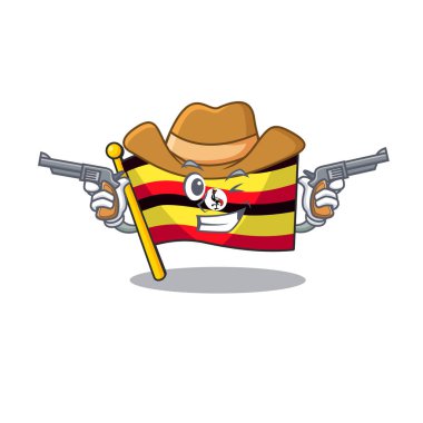 Kovboy bayrağı uganda karakter direği uçtu