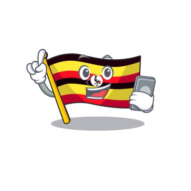 Telefon bayrağı ile uganda karakter direği uçtu