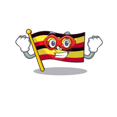 Maskot şeklinde Süper kahraman bayrak uganda