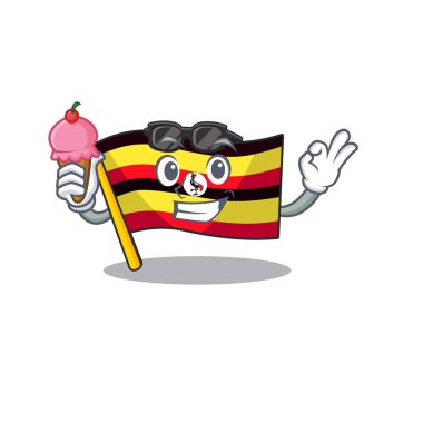Maskot şeklinde dondurma bayrağı uganda ile
