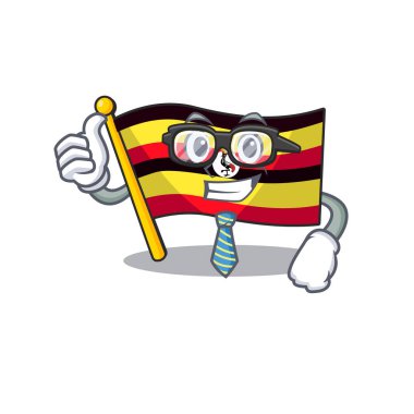 Maskot şeklinde işadamı bayrağı Uganda