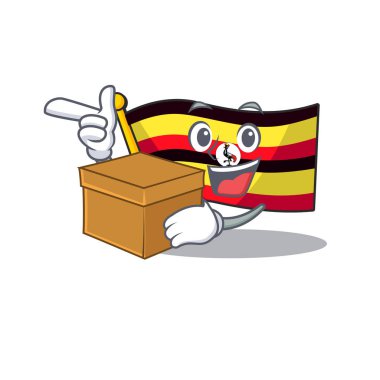 Maskot şeklinde kutu bayrağı uganda ile
