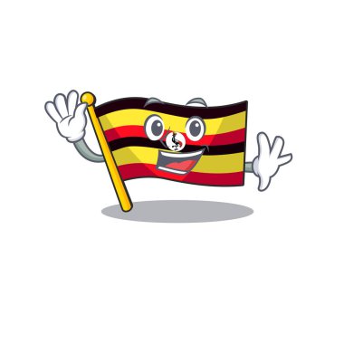 Maskot şeklinde bayrak uganda sallayarak