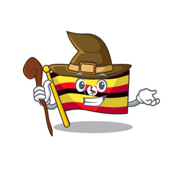 Cadı bayrağı uganda karikatür izole