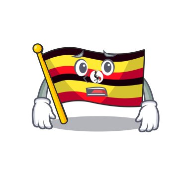Korku bayrak uganda karikatür izole