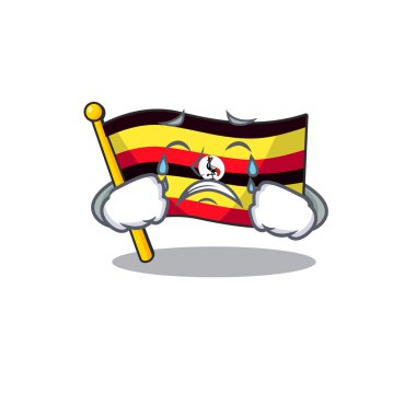 Ağlayan bayrak uganda karikatür izole