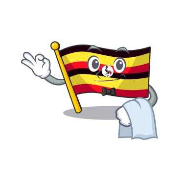 Garson bayrak uganda karikatür izole