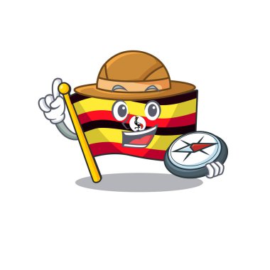 Kaşif bayrağı uganda karikatür izole