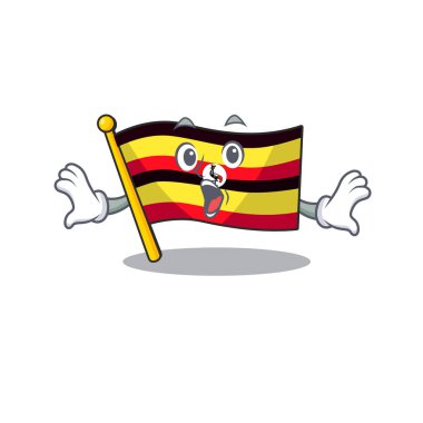 Sürpriz bayrak uganda karikatür izole
