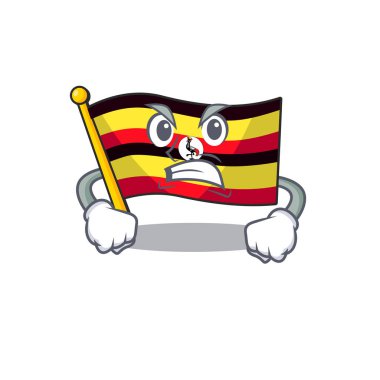 Kızgın bayrak uganda karikatür izole