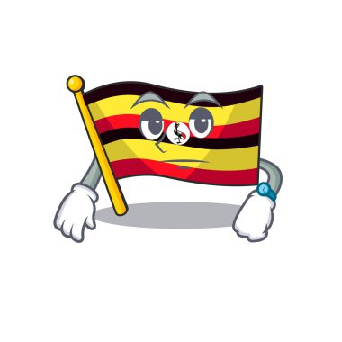 Bekleyen uganda bayrağı karikatür çekmece tutulur