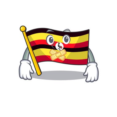 Sessiz uganda bayrağı karikatür çekmece tutulur