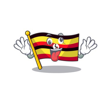 Crazy uganda bayrağı karikatür çekmece tutulur