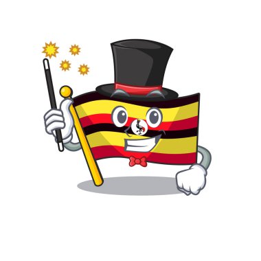 Sihirbaz uganda bayrağı karikatür çekmece tutulur