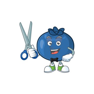 Berber sevimli ve taze yaban mersini meyve karakter karikatür.