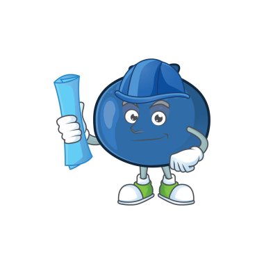 Maskot ile Mimar karikatür komik yaban mersini meyve