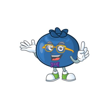 Maskot ile Geek karikatür komik yaban mersini meyve