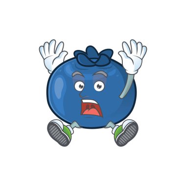 Maskot ile başarılı karikatür komik yaban mersini meyve