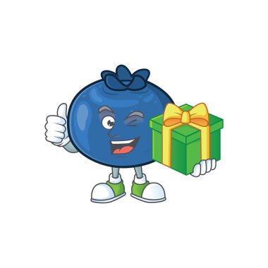 Maskot ile hediye taze yaban mersini karakter tasarımı ile