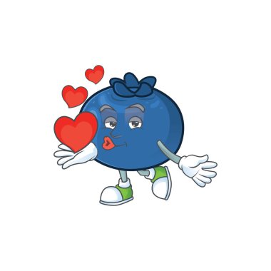 Maskot ile kalp taze yaban mersini karakter tasarımı ile