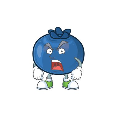 Maskot ile kızgın taze yaban mersini karakter tasarımı