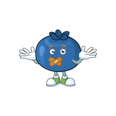 Beyaz arka planda sessiz karikatür tatlı yaban mersini karakteri