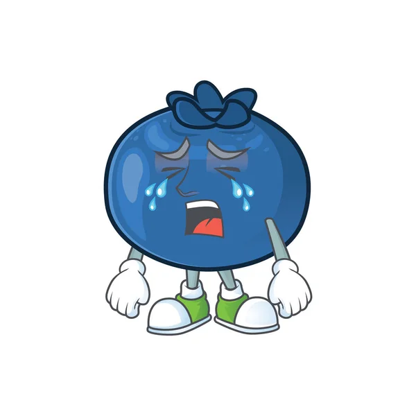 哭泣新鲜的蓝莓字符设计与吉祥物 — 图库矢量图片